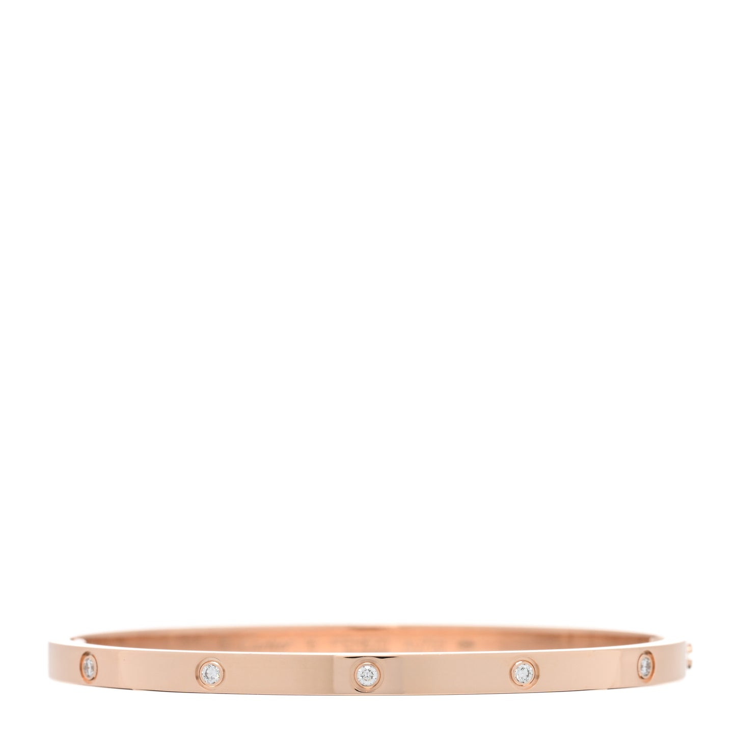 18K Pink Gold 10 Diamond Small LOVE Bracelet 16