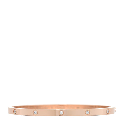 Cartier 18K Pink Gold 10 Diamond Small LOVE Bracelet 16 1 of 5