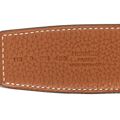 Hermes Box 135 Togo 38mm H Belt 115 46 Black Gold 5 of 6