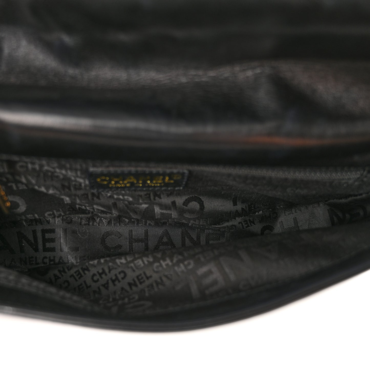 Lambskin Quilted CC Chocolate Bar Flap Black