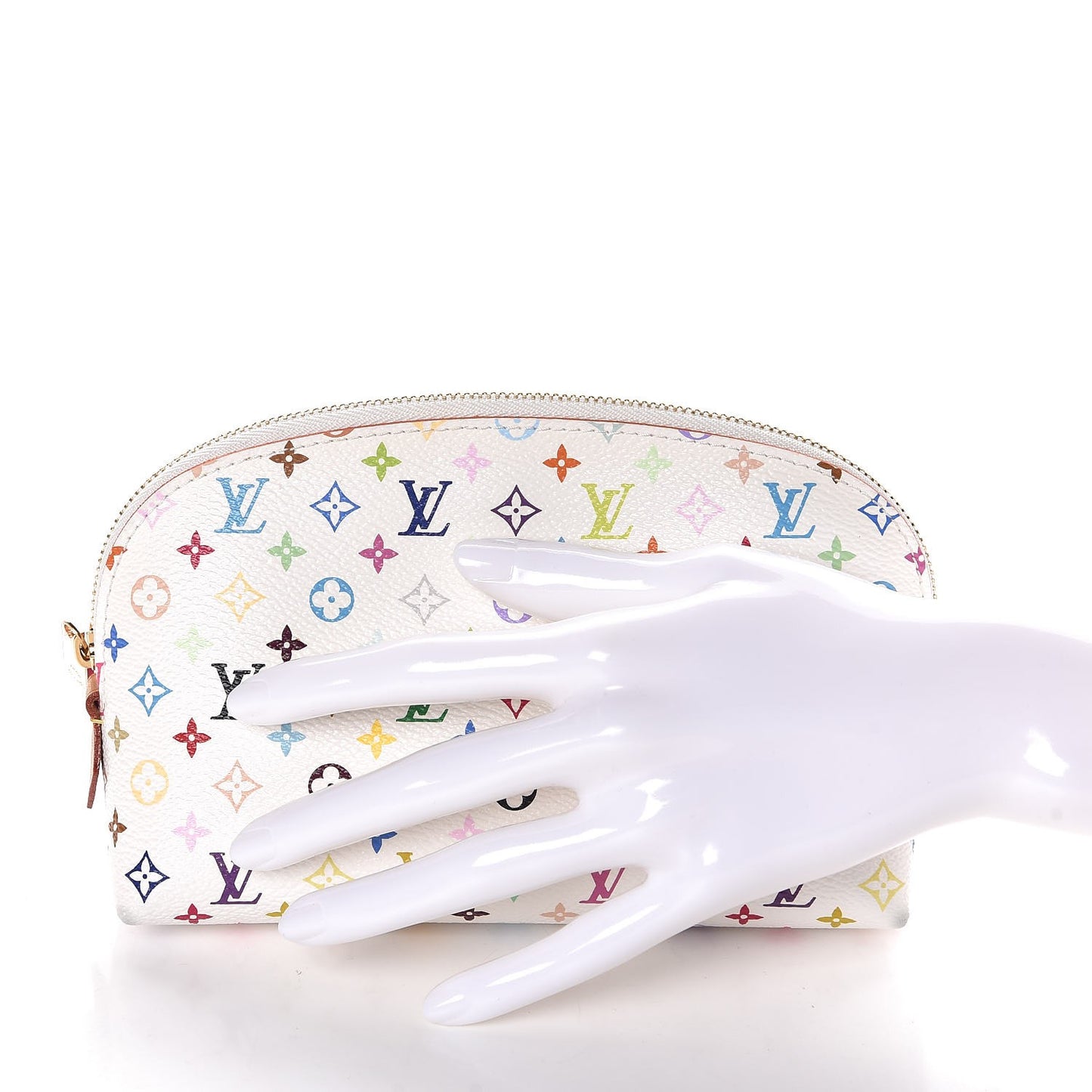 Monogram Multicolor Cosmetic Pouch White Litchi