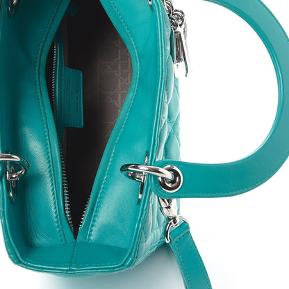 Christian Dior Lambskin Cannage Medium Lady Dior Turquoise 5 of 7