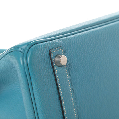 Hermes Taurillon Clemence Birkin 30 Blue Jean 8 of 46
