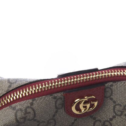 Gucci Soft GG Supreme Monogram Calfskin Small Ophidia Cosmetic Case Beige Ebony Hibiscus Red 8 of 11