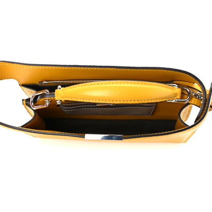 Fendi Cuoio Romano Vitello Cover Bi-Color Peekaboo I See U X Cross Satchel Sunflower Stone Mimosa 5 of 11