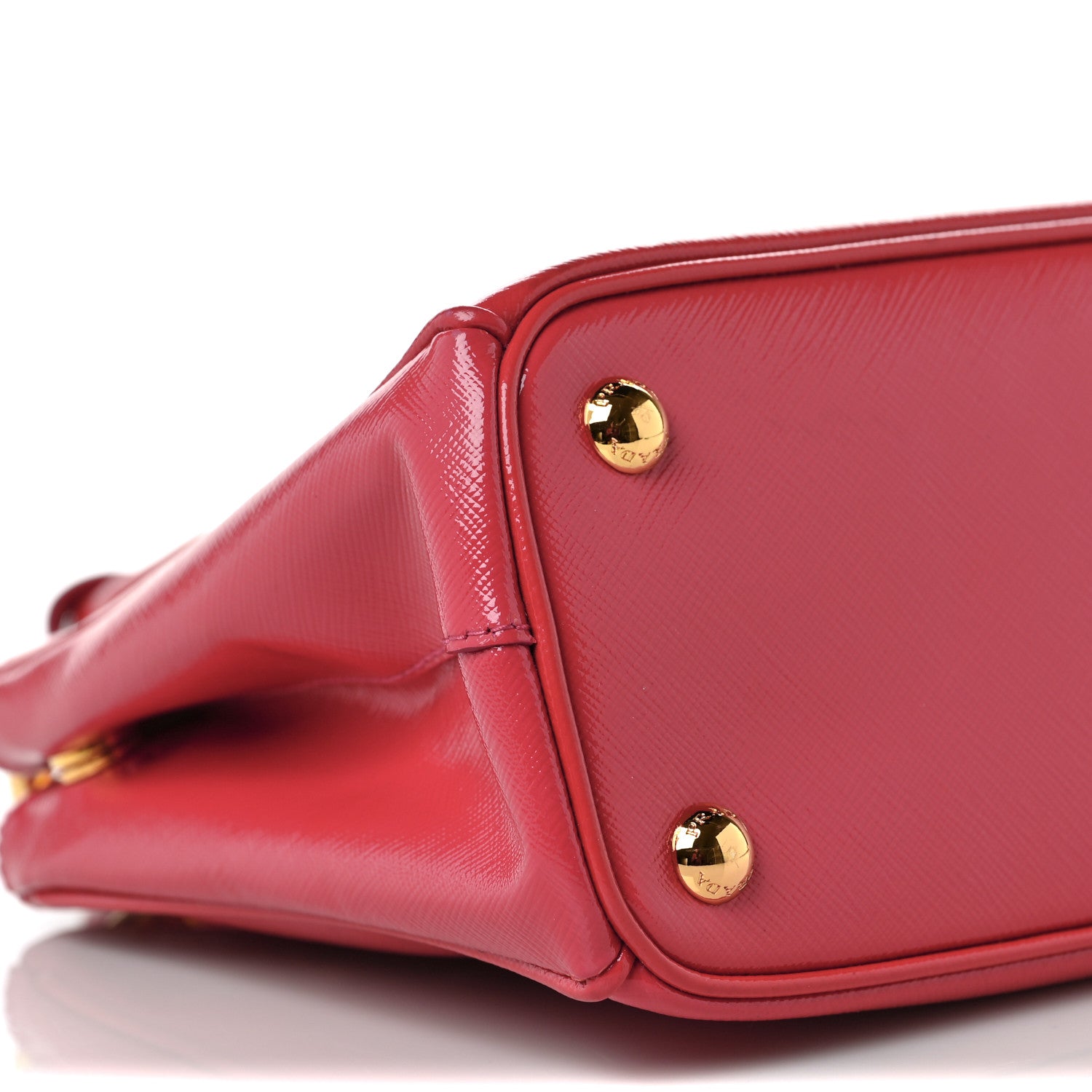 Prada Saffiano Vernice Mini Galleria Double Zip Tote Peonia 8 of 9
