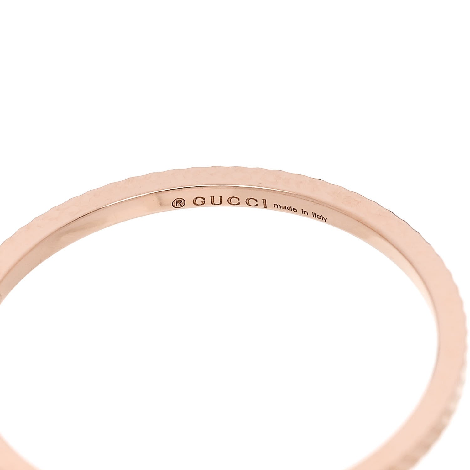 Gucci 18K Rose Gold GG Running Charm Ring 53 6.5 4 of 6