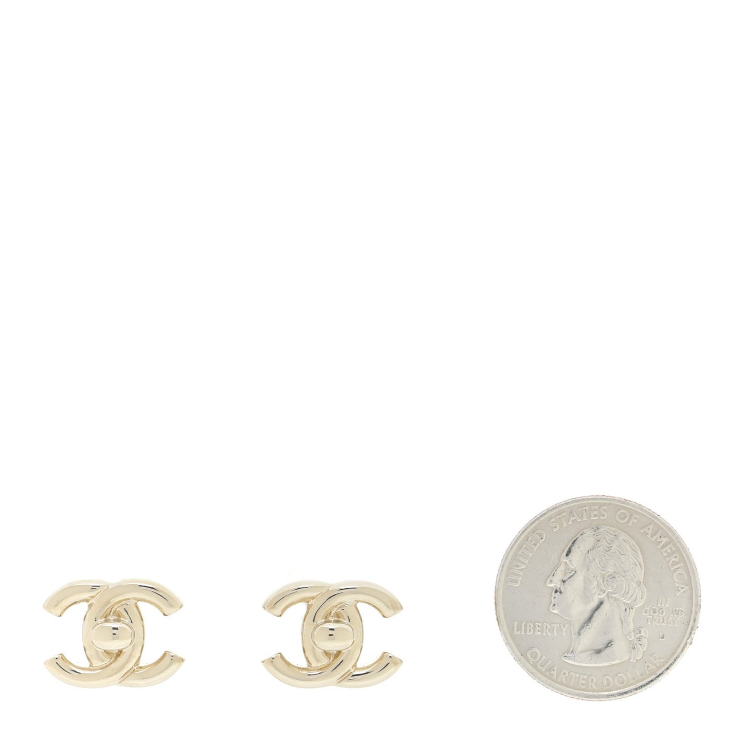 Metal CC Turnlock Earrings Gold