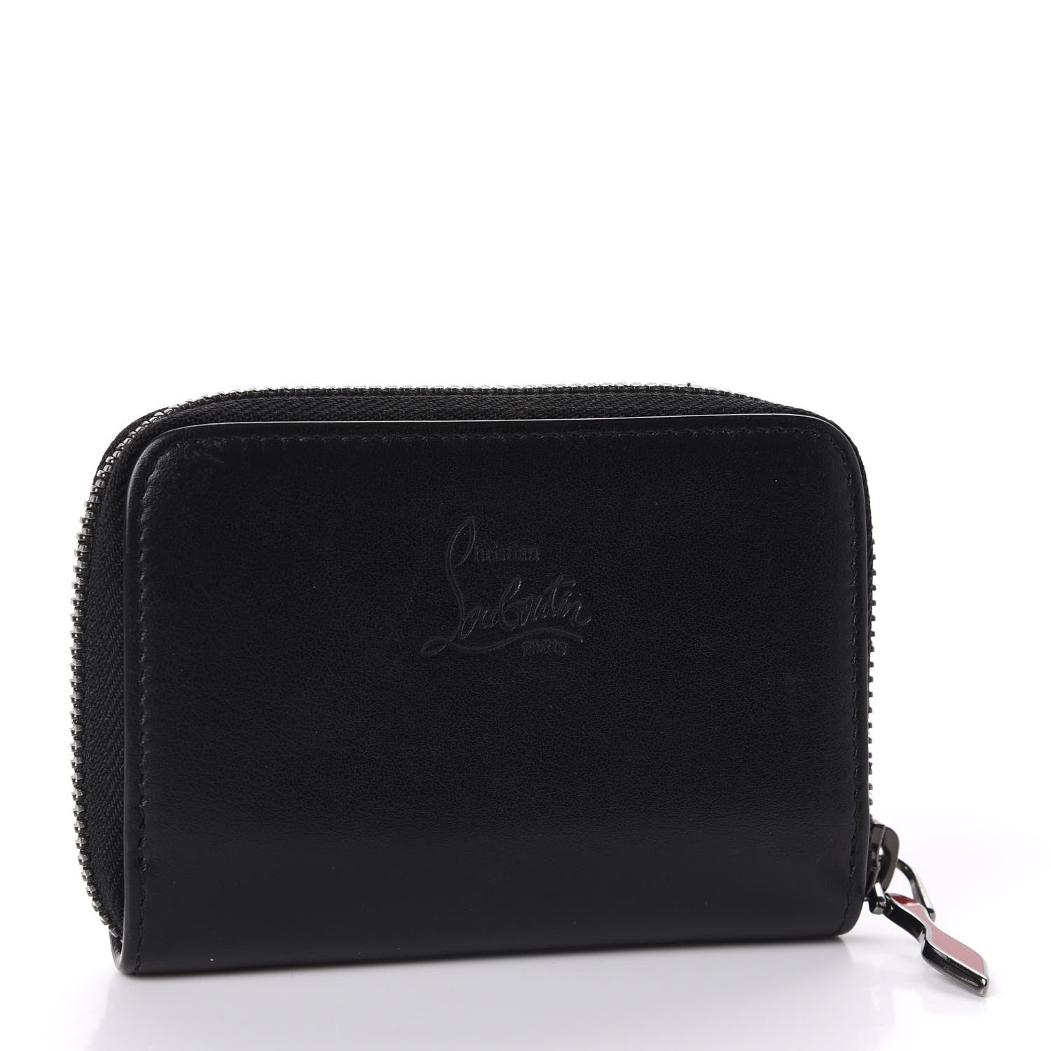 Christian Louboutin Calfskin Spiked Panettone Coin Purse Black 3 of 9