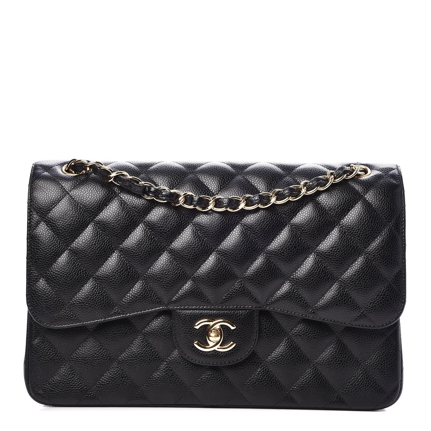 Chanel Caviar Quilted Jumbo Double Flap Black 1 of 8