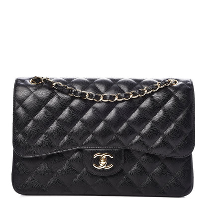 Chanel Caviar Quilted Jumbo Double Flap Black 1 of 8