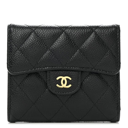 Chanel Caviar Quilted Compact Flap Wallet Black 1 of 9