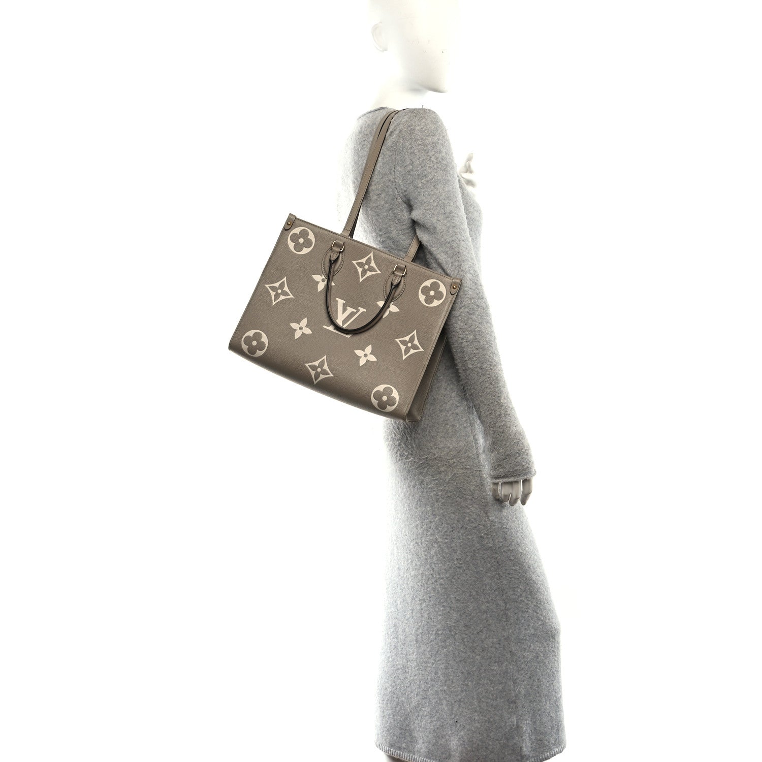 Louis Vuitton Empreinte Monogram Giant Onthego MM Tourterelle Creme 2 of 13