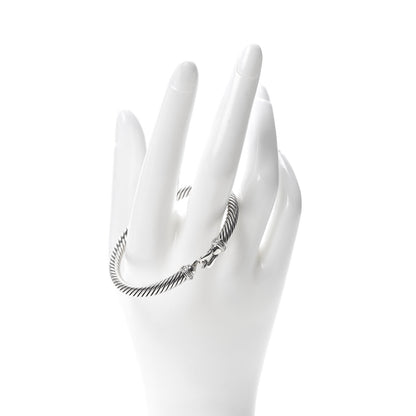 David Yurman Sterling Silver Diamond 5mm Cable Buckle Bracelet 2 of 4