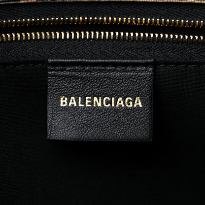 Balenciaga Coated Canvas BB Monogram Allover Logo Medium Signature East West Shopper Bag Beige Brown Black 6 of 9