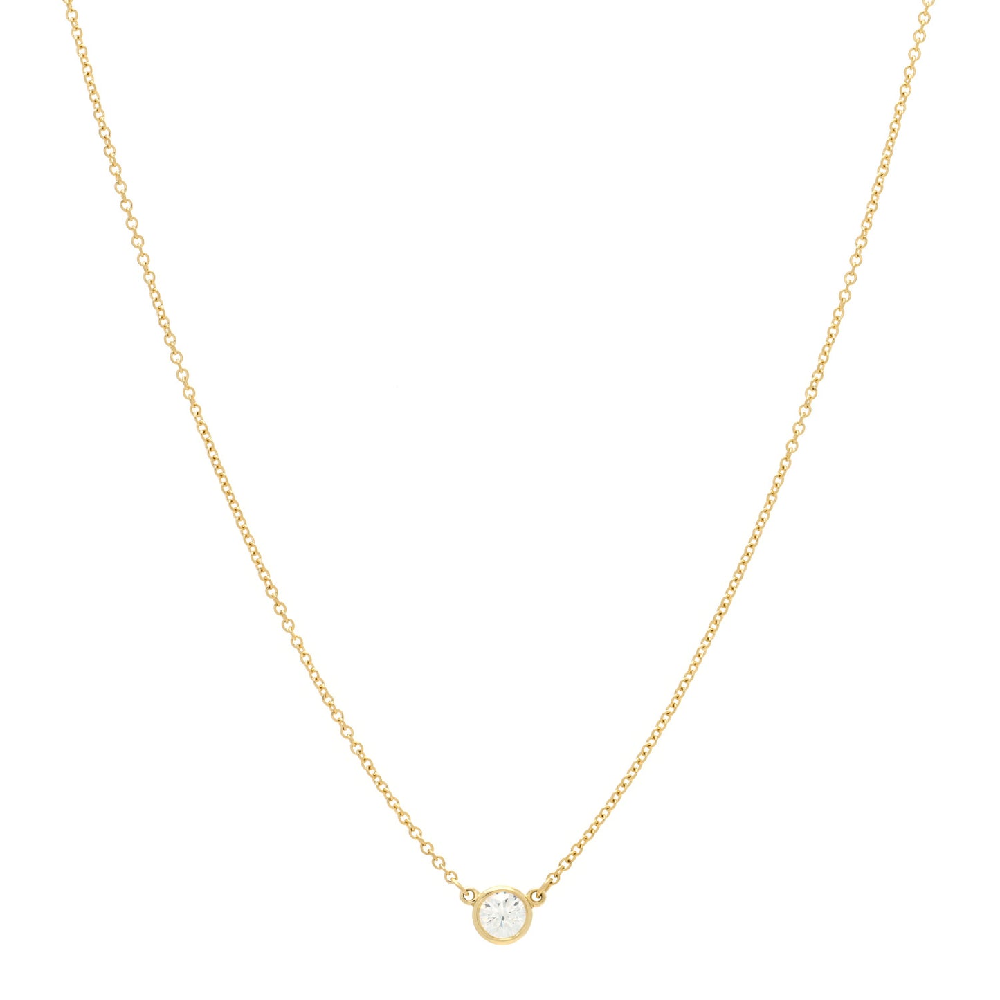 18K Yellow Gold Diamond .25ct Elsa Peretti Diamonds by the Yard Pendant Necklace