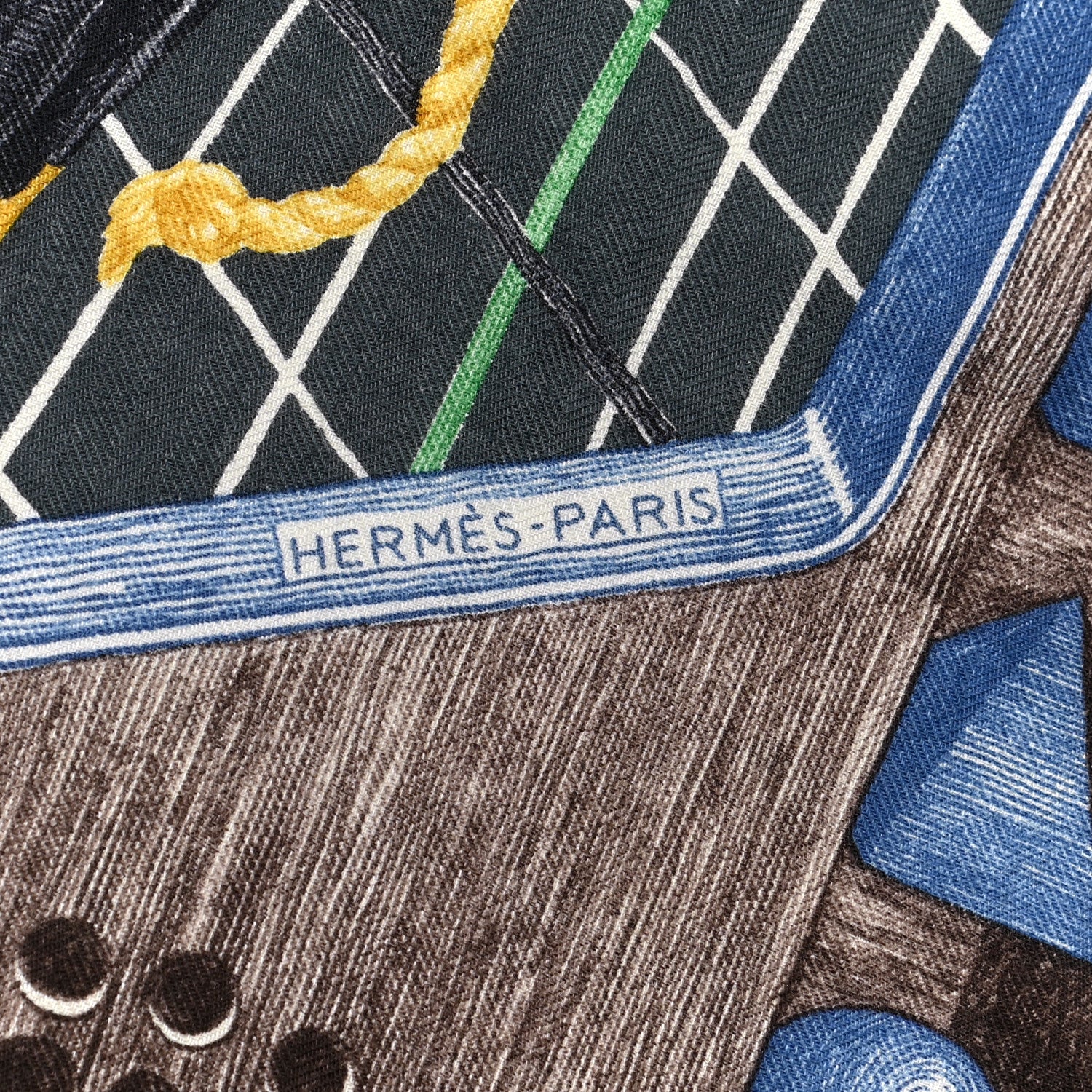 Hermes Cashmere Silk The Game Scarf 100 Anthracite Rouge Vert 3 of 5