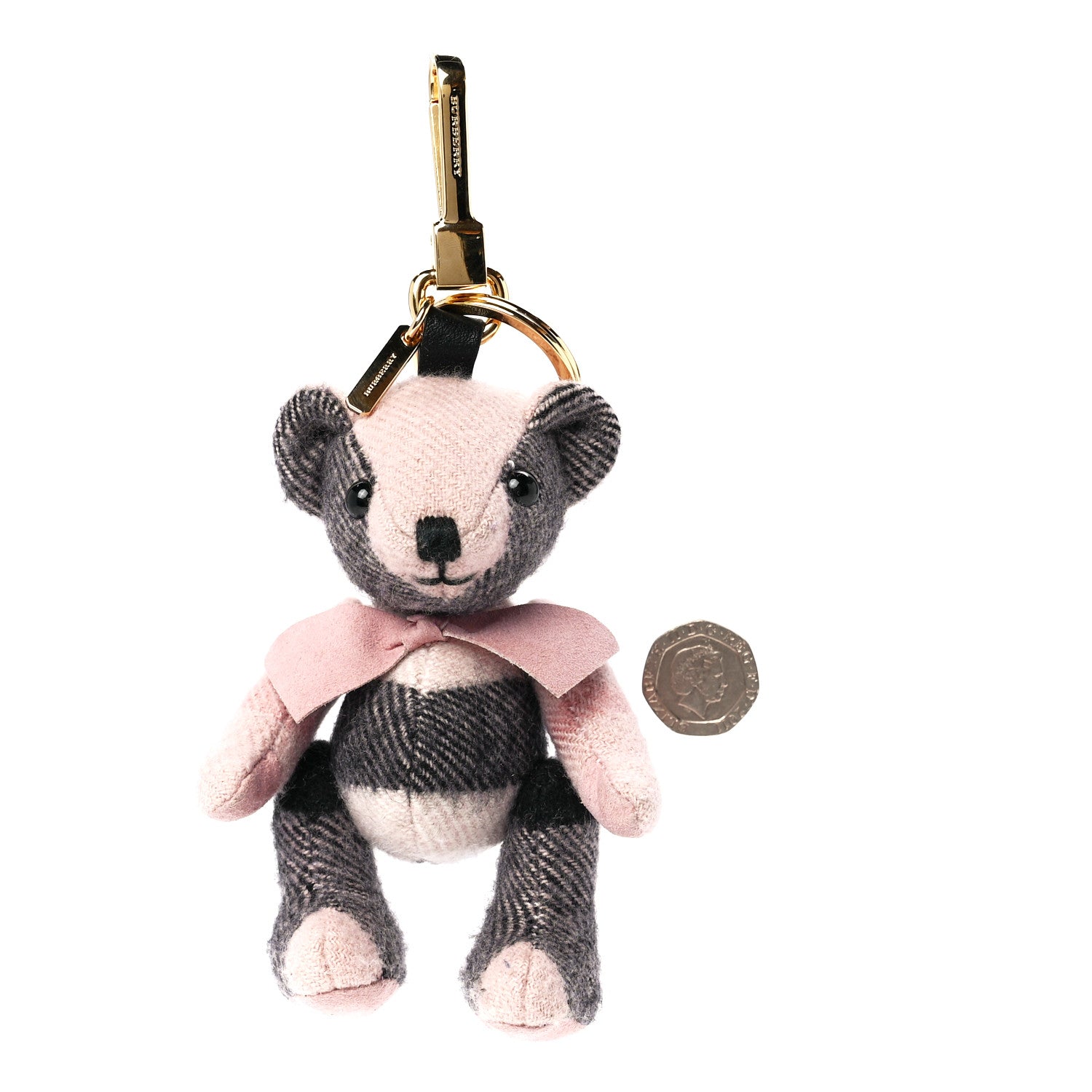 Burberry Cashmere Check Thomas Bear Keychain Charm Ash Rose 2 of 9