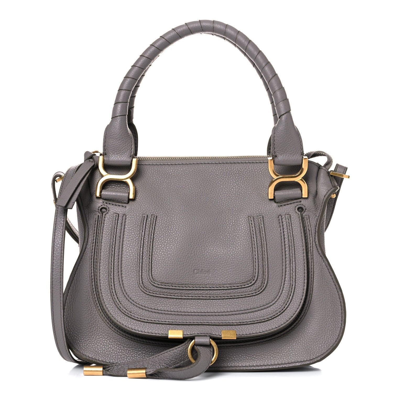 Chloe Calfskin Small Marcie Satchel Cashmere Grey 1 of 12
