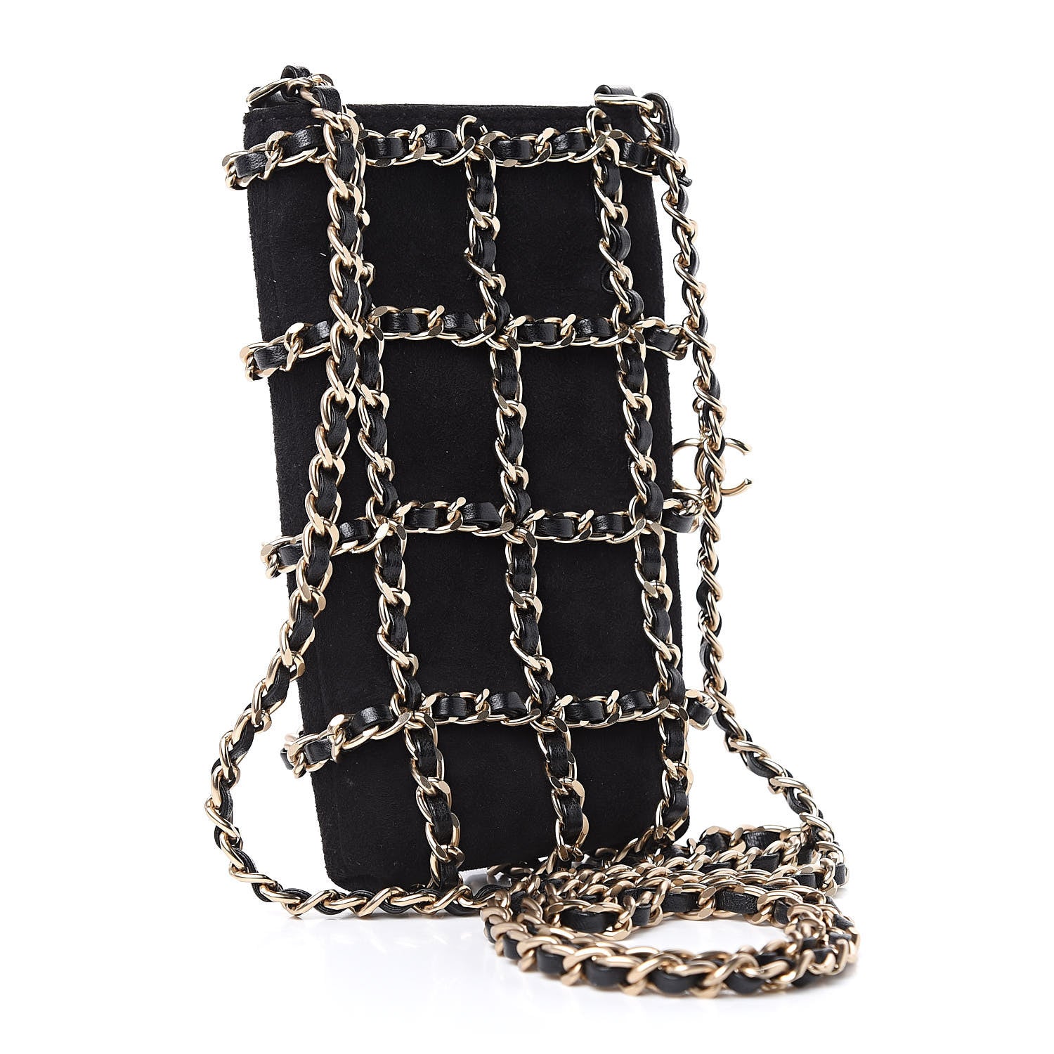 Chanel Suede Tech Me Out Clutch With Chain Black 3 of 8