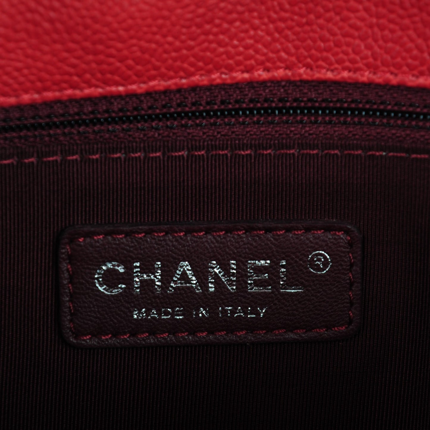 Caviar Quilted Medium French Riviera Flap Red