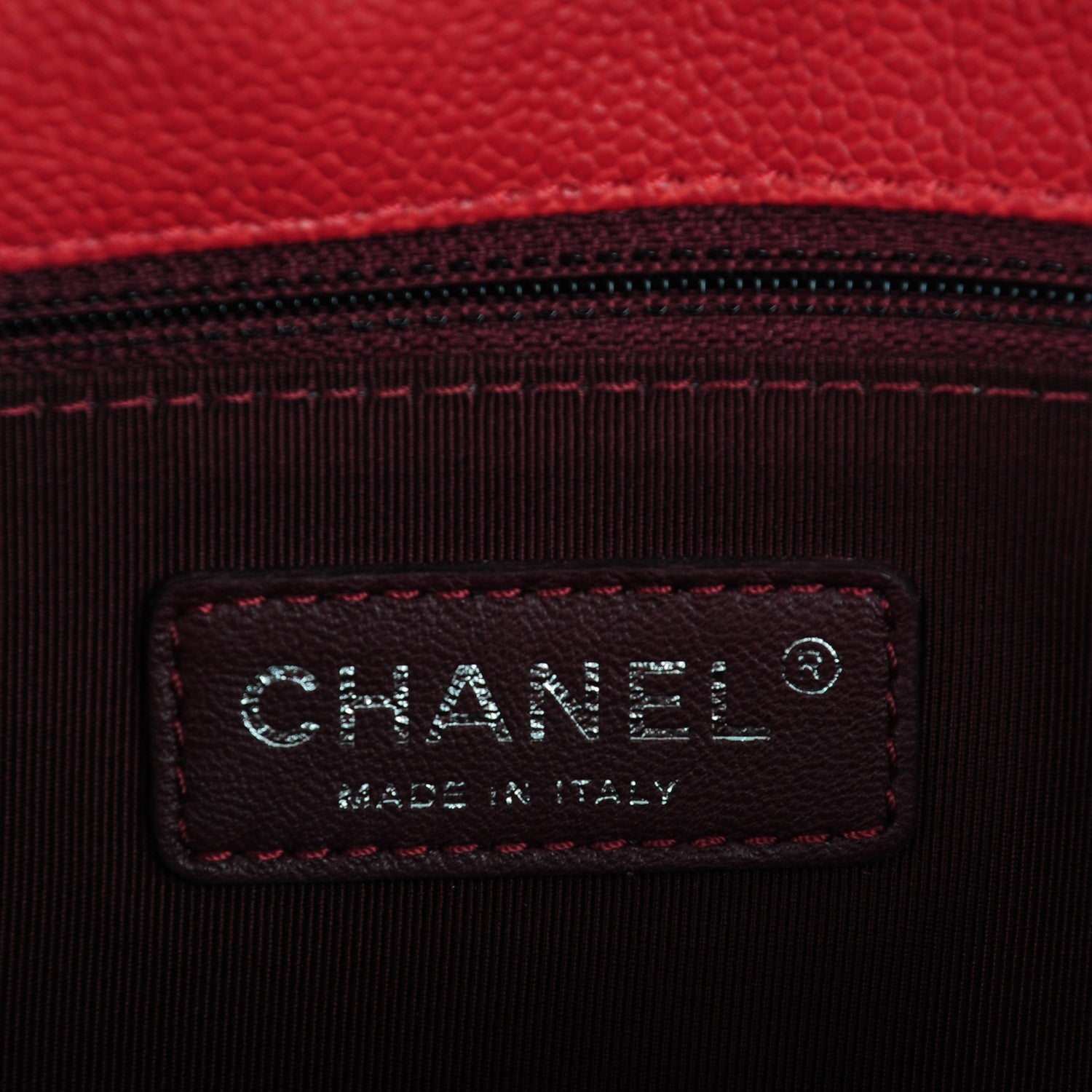 Chanel Caviar Quilted Medium French Riviera Flap Red 7 of 8