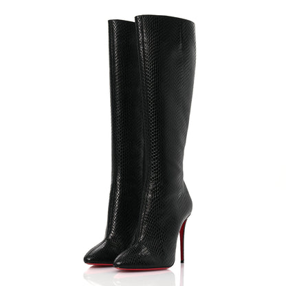 Christian Louboutin Calfskin Jurassic Embossed Eloisa Botta 100 Knee Boots 38 Black 4 of 12