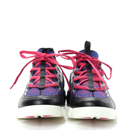 Christian Dior Technical Fabric Fireworks Print Womens D-Connect Sneakers 37 Deep Blue Fuxia 2 of 10