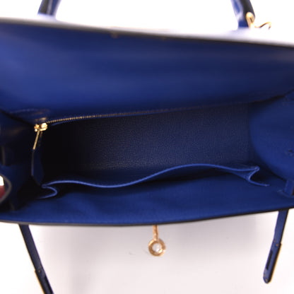 Hermes Tadelakt Kelly Sellier 25 Bleu Electrique 7 of 33