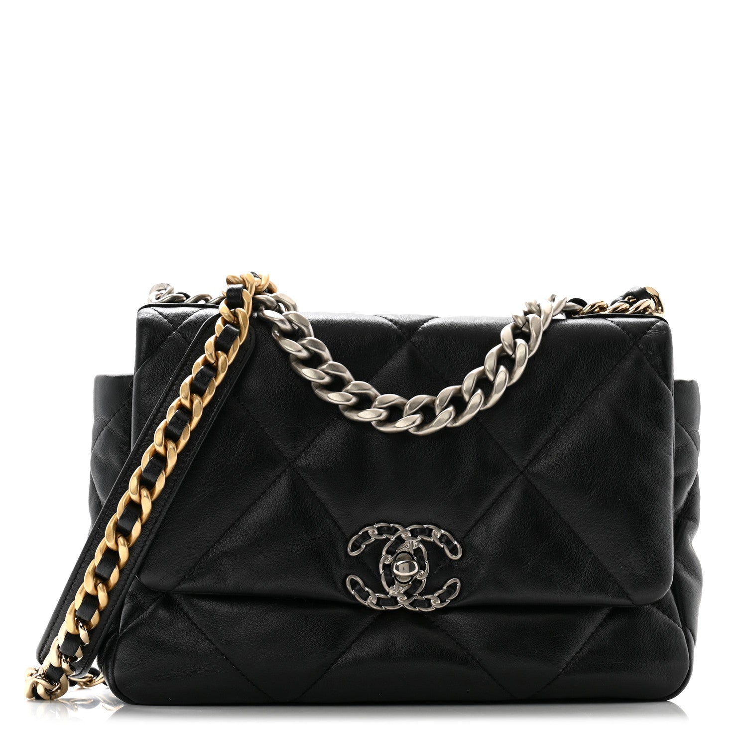 Chanel Goatskin Quilted Medium Chanel 19 Flap Black 1 of 10