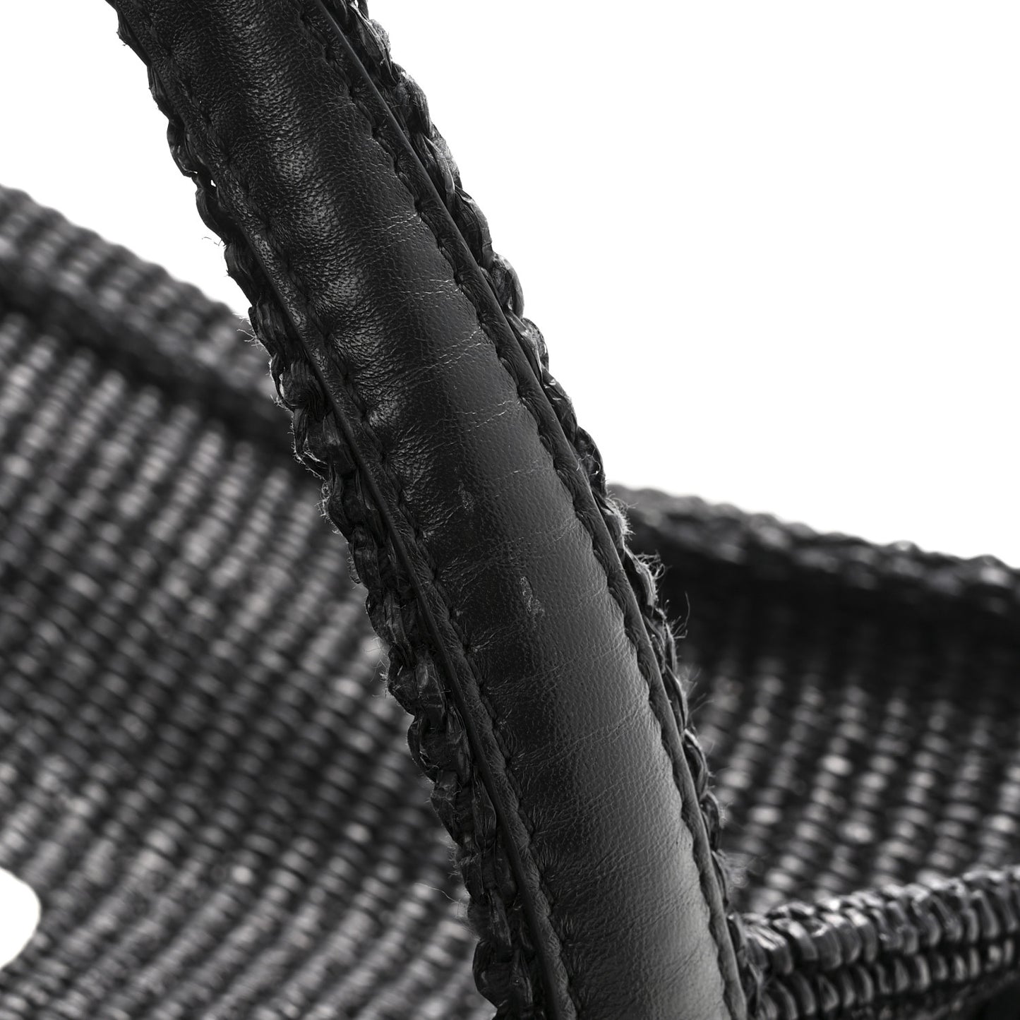 Raffia Large G Shopping Tote Black