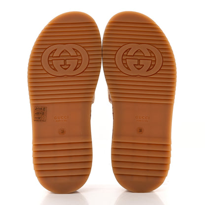Gucci Canvas GG Monogram Angelina Platform Slide Sandals 38 Beige Ruggine 5 of 8