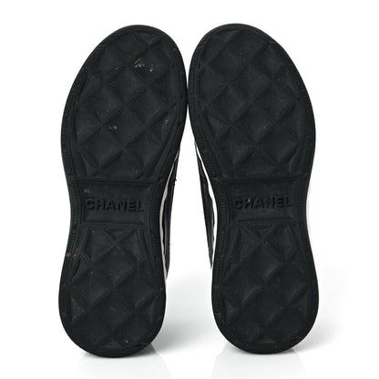 Chanel Velvet Calfskin Mixed Fibers CC Sneakers 36.5 Black 5 of 8