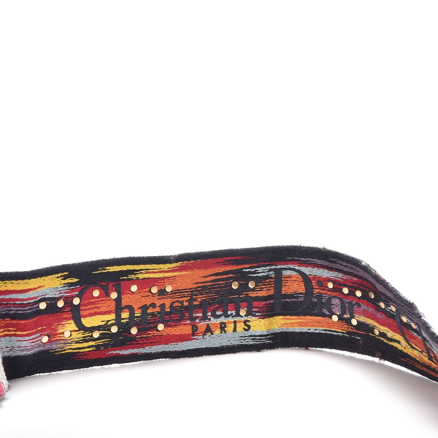 Canvas Embroidered Studded Rainbow J’Adior Shoulder Strap