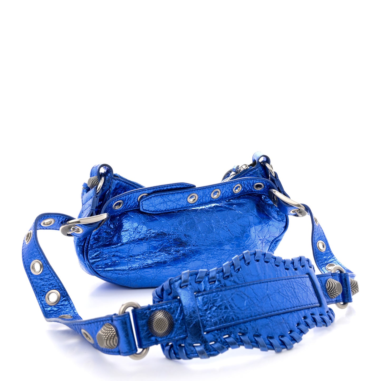 Metallic Arena Agneau Le Cagole Shoulder Bag XS Blue