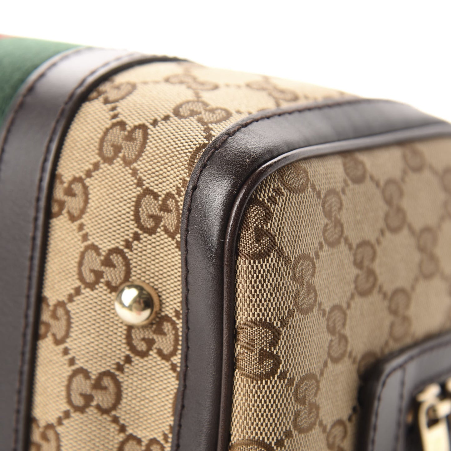 Monogram Vintage Web Small Boston Dark Brown