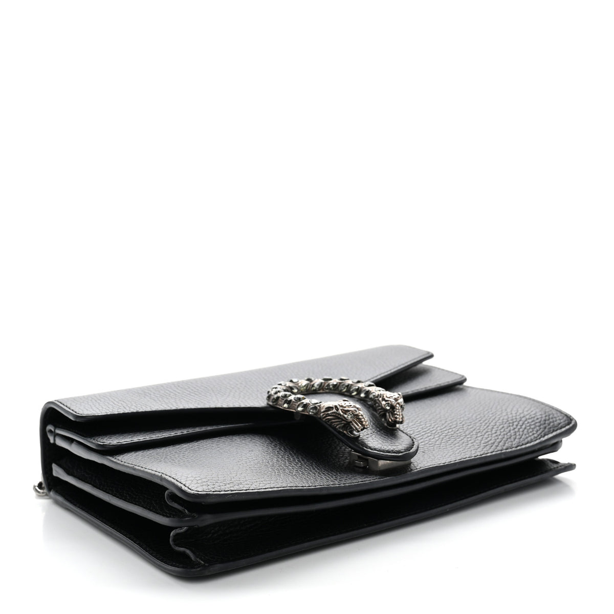 Pebbled Calfskin Small Dionysus Shoulder Bag Black