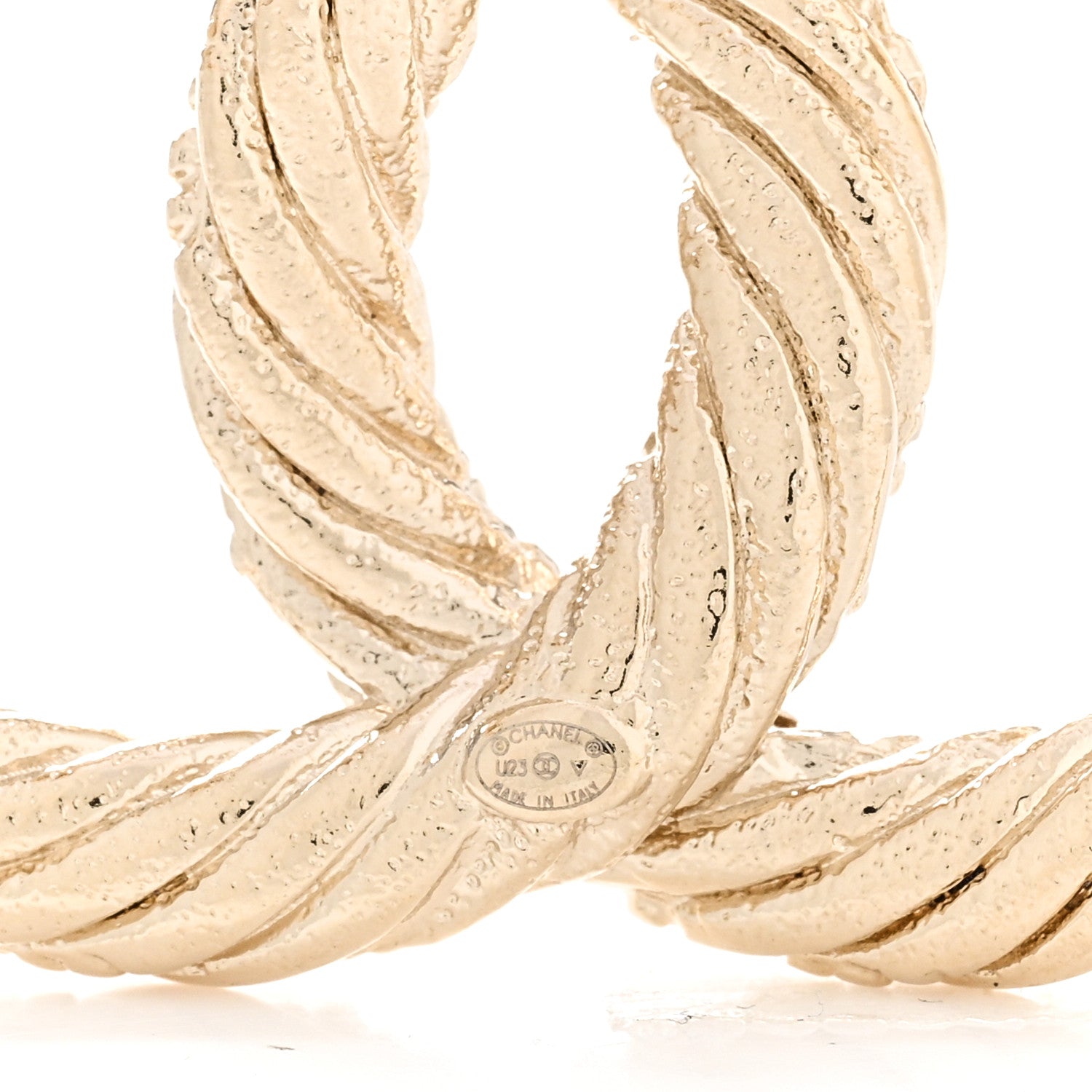 Chanel Crystal Twisted CC Brooch Light Gold 4 of 4