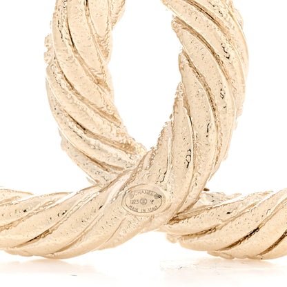Chanel Crystal Twisted CC Brooch Light Gold 4 of 4