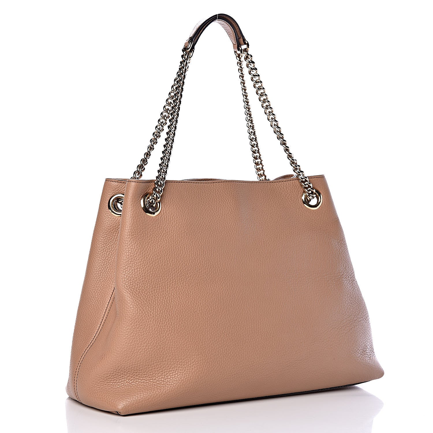 Gucci Pebbled Calfskin Medium Soho Chain Shoulder Bag Camelia 3 of 9