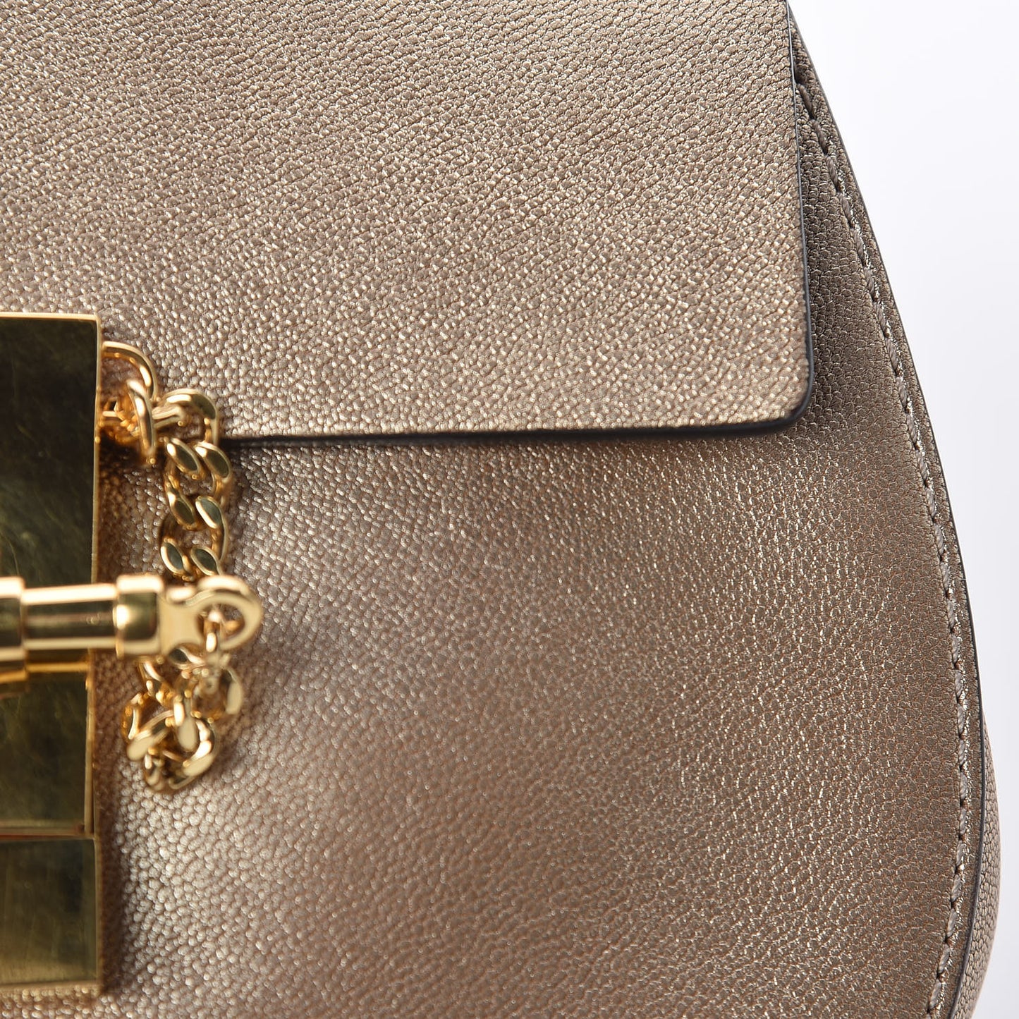Metallic Goatskin Mini Drew Shoulder Bag Abstract Gold