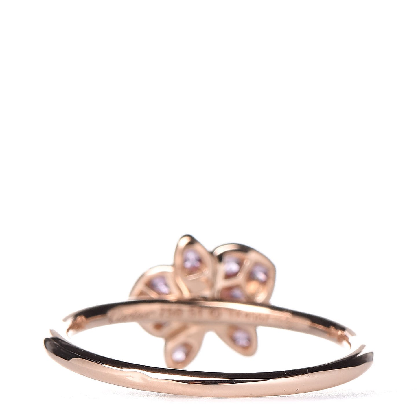 18K Pink Gold Diamond Pink Sapphire Caresse D'Orchidees Par Ring 51 5.75