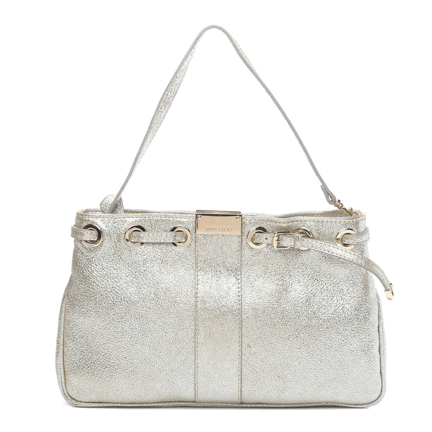 Jimmy Choo Metallic Calfskin Rhea Shoulder Bag Silver 1 of 8