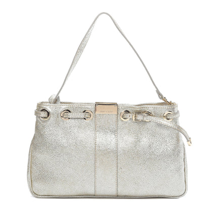 Jimmy Choo Metallic Calfskin Rhea Shoulder Bag Silver 1 of 8