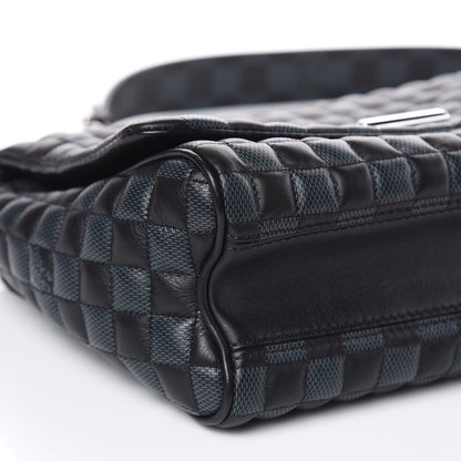 Louis Vuitton Calfskin Quilted Damier Twist MM Black Anthracite 7 of 10