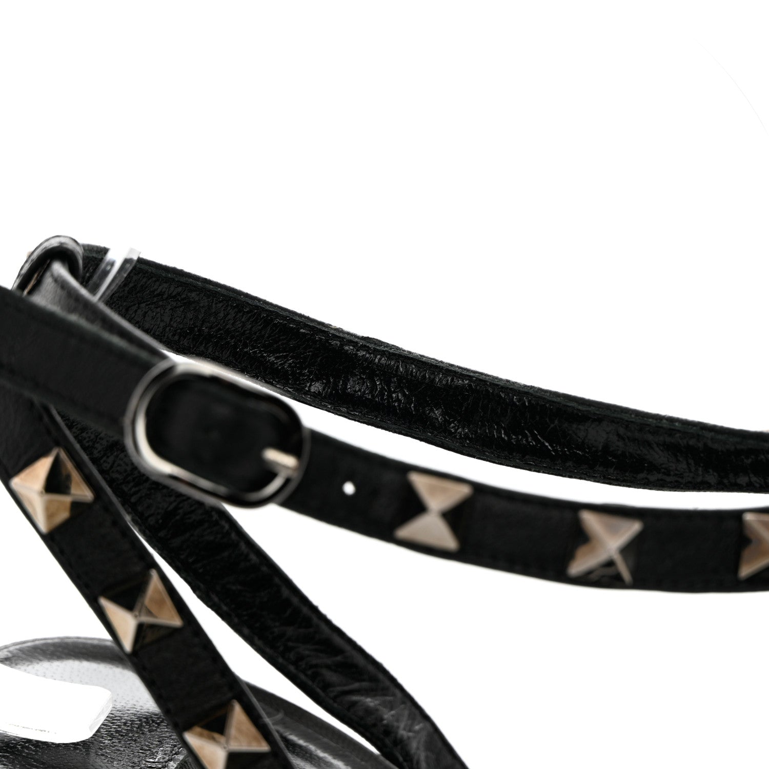 Valentino Garavani Calfskin Nappa Rockstud Ankle Strap 100mm Pumps 37.5 Black 9 of 12