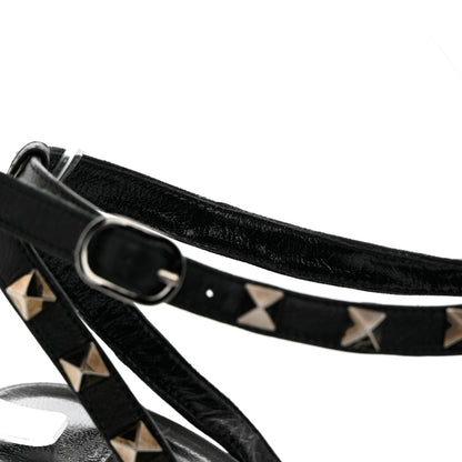 Valentino Garavani Calfskin Nappa Rockstud Ankle Strap 100mm Pumps 37.5 Black 9 of 12