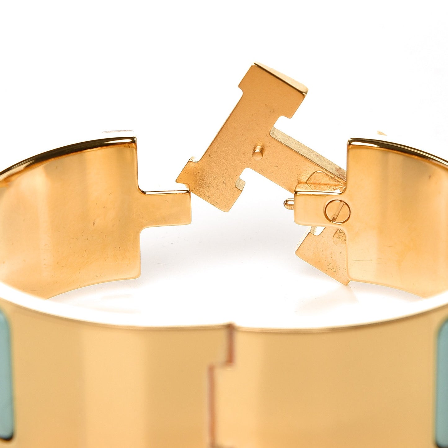 Enamel Wide Clic Clac H Bracelet PM Lagon
