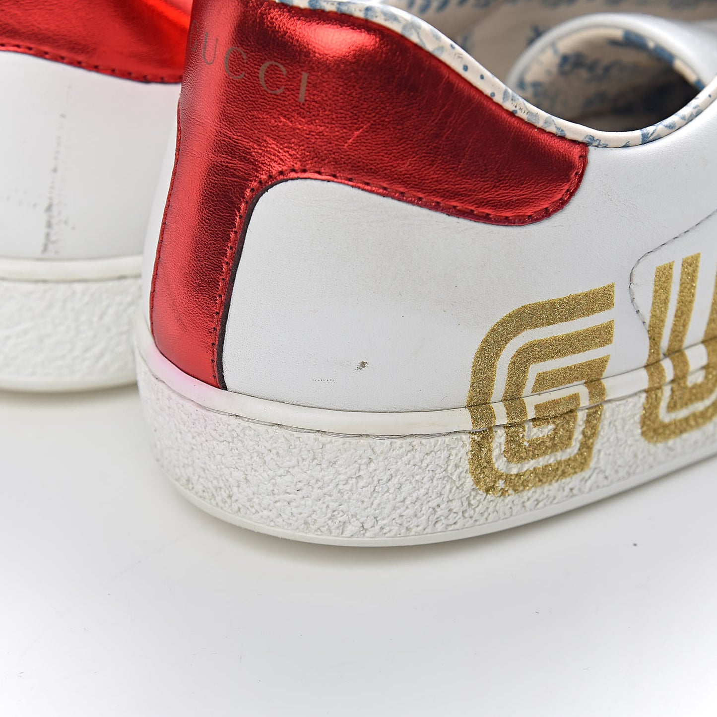 X SEGA Calfskin Web Guccy Mens Ace Sneakers 9 White