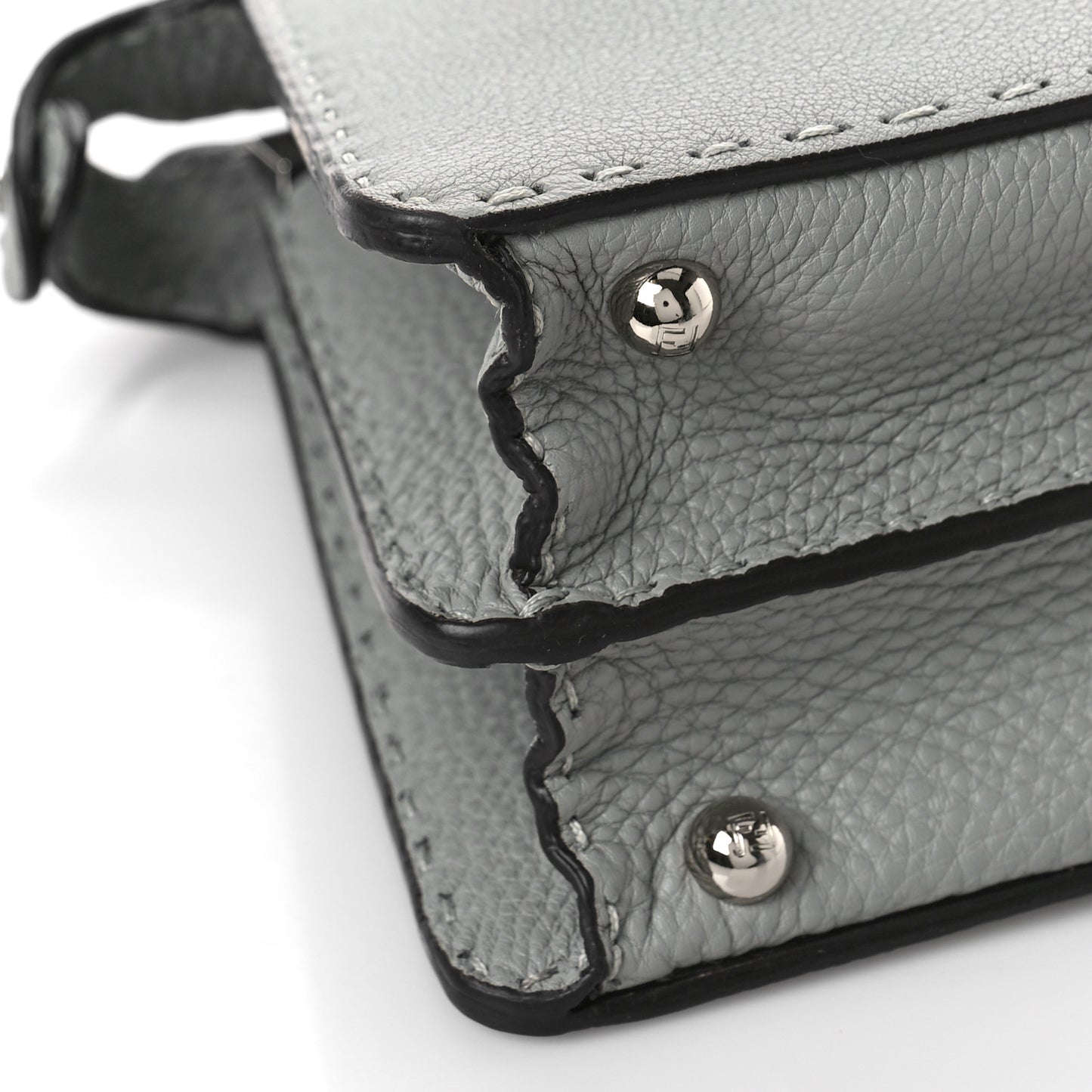 Cuoio Romano Selleria Bi-Color Small Peekaboo I SEE U Satchel Ghiaccio Asfalto